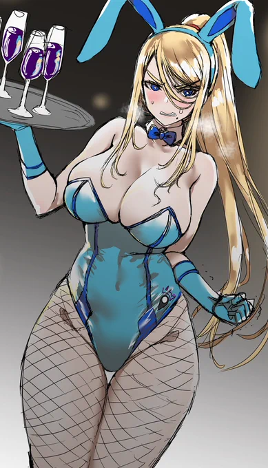 メトロイド35周年記念にサムスにバニーを着てもらった絵 