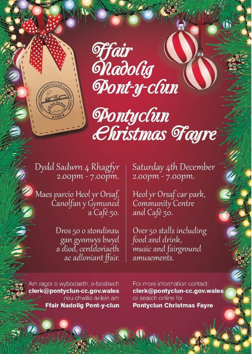 A few current and ex <a href="/YPantSchool/">Y Pant School</a> pupils are providing the entertainment at this local event today - would be nice to see some friendly faces there to support them 🎵 Will be a lovely Christmas Fayre with food and gifts to purchase 🎄 #supportlocalbusiness