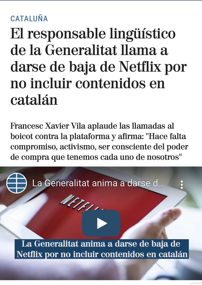 InmaMoranta's tweet photo. MUERO
por conocer el número de bajas de @Netflix en los hogares de los cargos y simpatizantes del @govern de la Generalitat ante tal atropello a la diversidad lingüística del planeta Tierra. https://t.co/LsnmaEuOeG