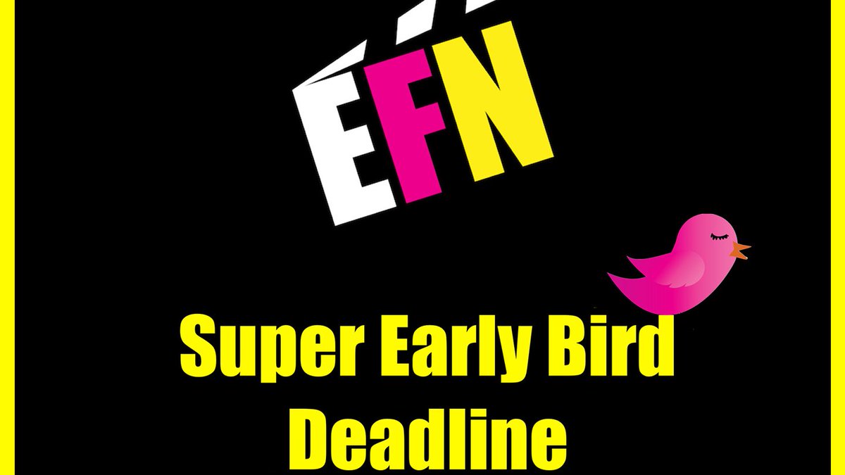 Our Super Early Bird Deadline is in less than 2 weeks!! ⌛️⏳

Round off the year by submitting your short film to 
<a href="/EFNFilmFest/">EFN Film Festival</a>, saving money! 

** Our award winners get an enviable prize bundle 🎁 from EFN **

Submit here &amp; launch your career! 👇

filmfreeway.com/EmergingFilmma……

#EFN