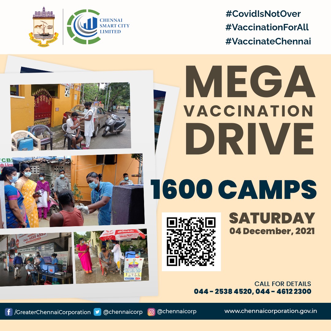 Hey #Chennaiites
Thanks for the support!
We have achieved 111203 vaccinations till now. 
Vaccination will boost your immunity more against a new infection. So vaccinate! #Vaccination camps happening now in malls and public places. 
#GetVaccinatedNow 
#Vaccinationsaveslives