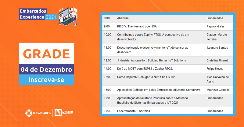 embarcados's tweet photo. 📢 [DAQUI A POUCO] 📢 

Preparados para o último evento do ano sobre Sistemas Embarcados e IoT?

Corre que ainda dá tempo de se inscrever!

✅ Inscreva-se: https://t.co/RMM6awDZqA

#PortalEmbarcados #SistemasEmbarcados #RISCV #riscv #openisa #Zephyr #RTOS #zephyr #rtos #iot #IoT https://t.co/QQQXIQ1RvF