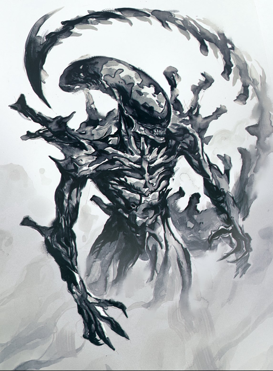 Alien Creature Sketch Regal Symbiosis Print Art Of Dawn