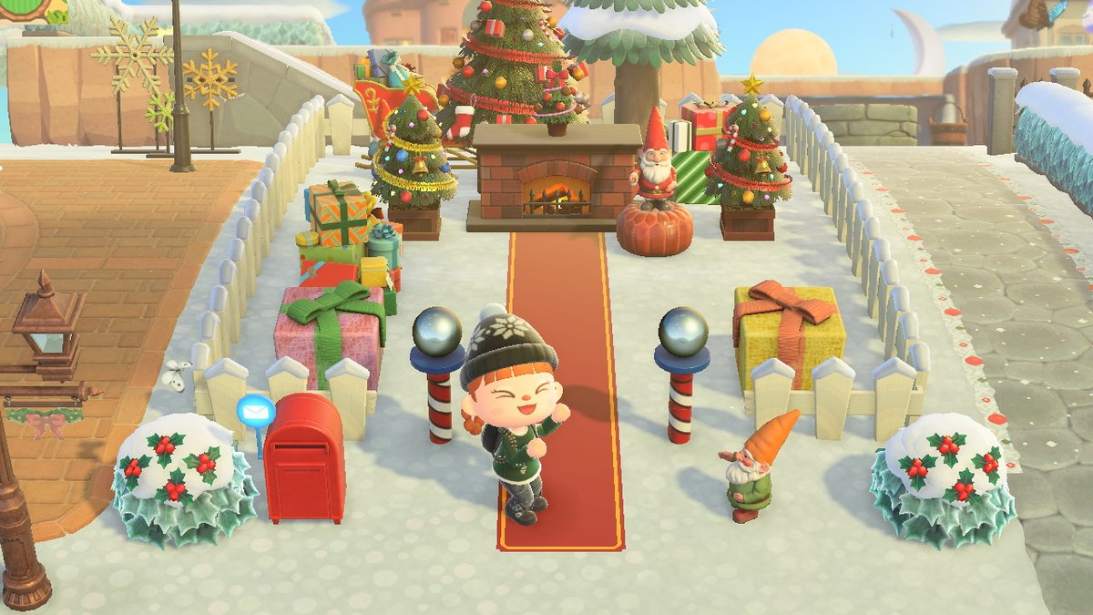 Hobbymum's tweet photo. I made a little grotto for my villagers to meet Santa #AnimalCrossing #ACNH #NintendoSwitch https://t.co/KC1FMfqkJo