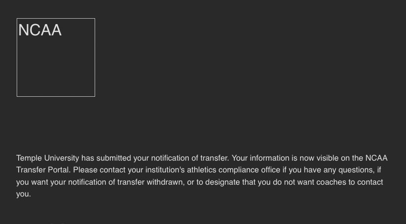 I have officially entered the transfer portal.