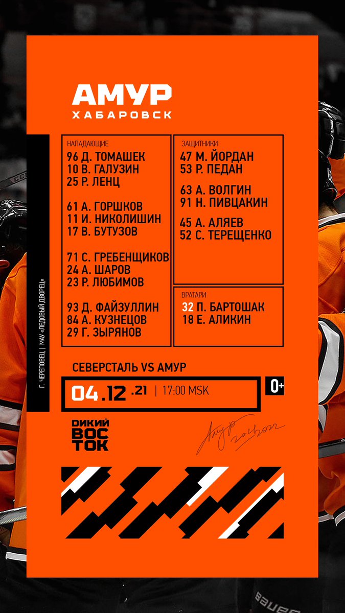 hcamur's tweet photo. Наш состав на матч с @severstalclub https://t.co/8Zzrx1lG07