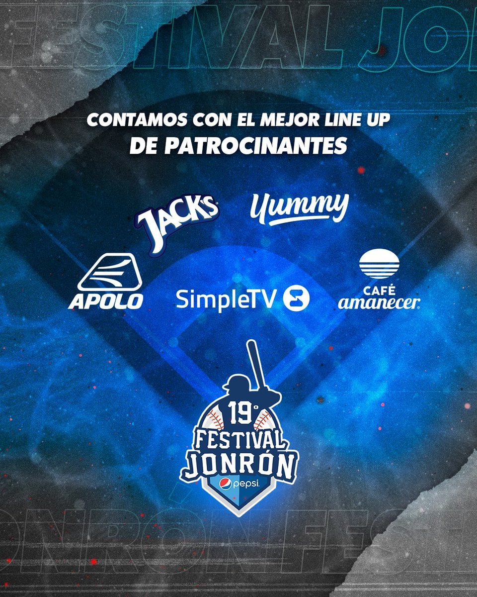 PepsiVEN_'s tweet photo. Ya falta menos para la 19° edición del Festival #JonrónPepsi, y todo esto es gracias a nuestros patrocinantes 👏.

Si aún no has comprado tus entradas, ponte las pilas para no estar OUT 👀, ingresa al link de la bio o a @Ticketmundo_ve para conseguirlas antes de que se acaben 🏃‍♀️. https://t.co/d1qO8YFOLE