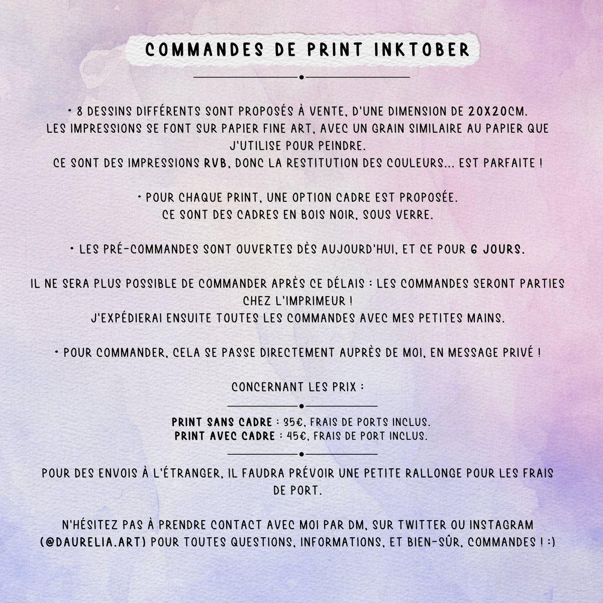 Coucou à tous ! 🥰
Noël approche, et à cette occasion, j’ai eu envie de proposer à la vente des prints de mon Inktober 2021, en édition limitée ! ☺️
Toutes les informations sont ici, et je poste sous ce Tweet les photos des prints en question ! 💕