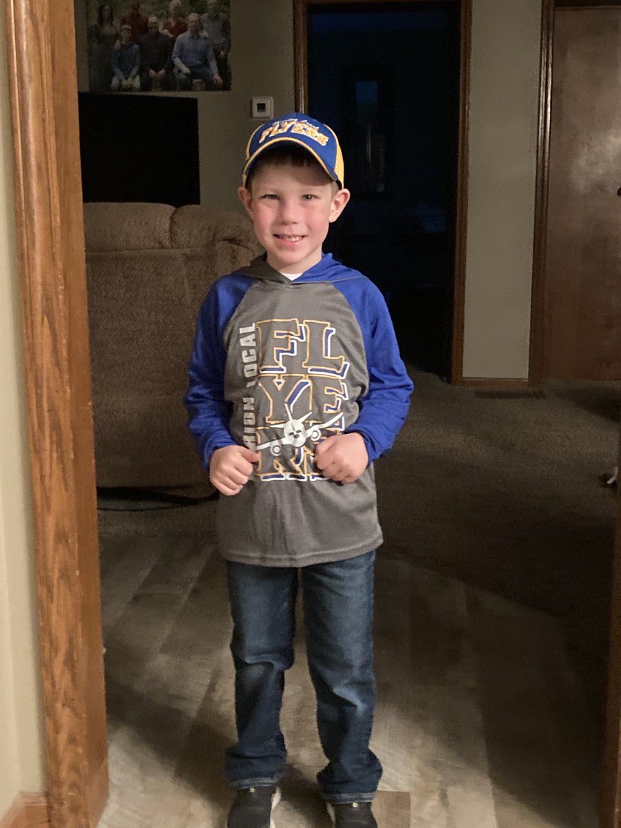 Ready to roll for his first state championship game to go to. #Flyerball
