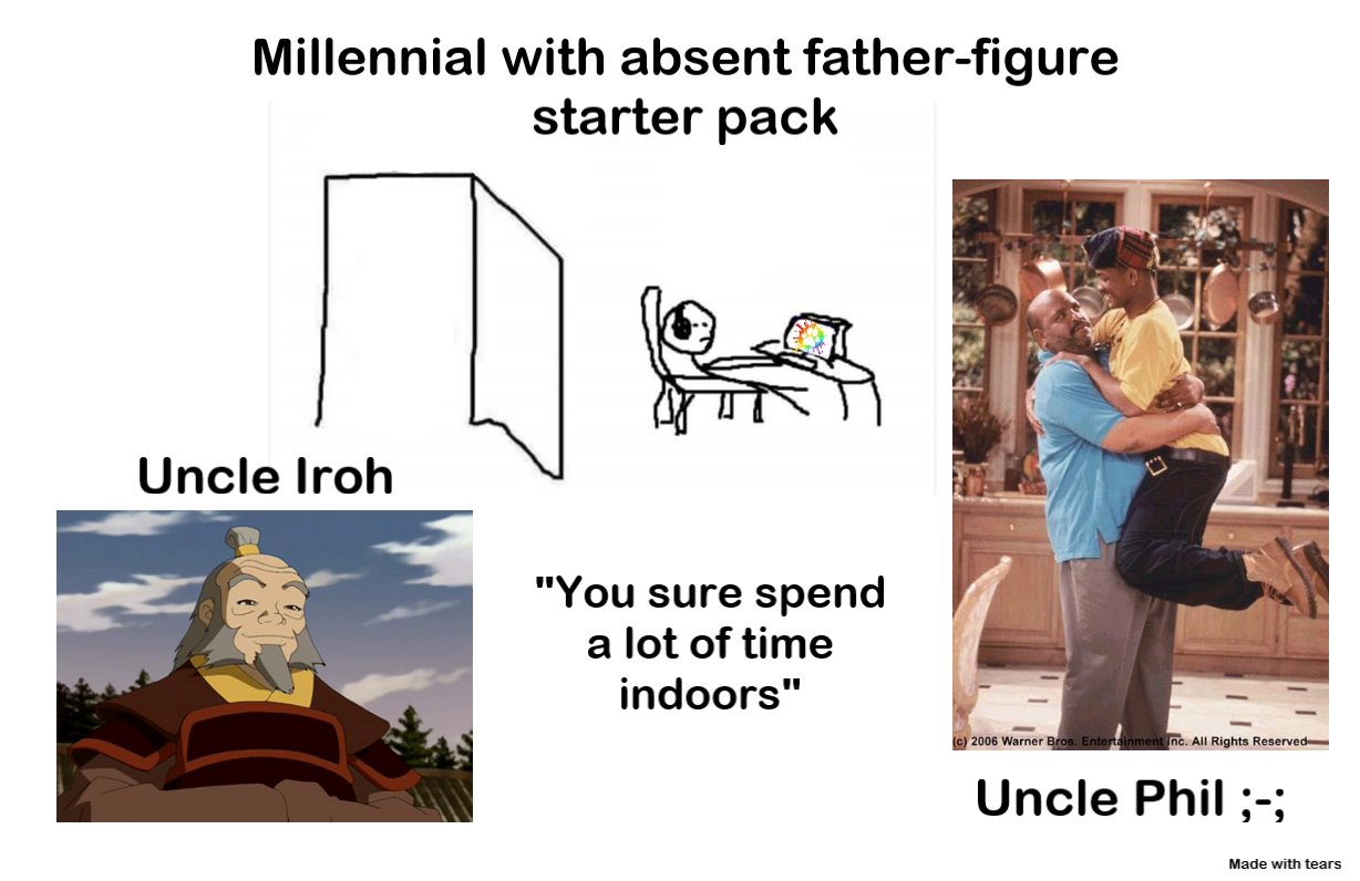 Starter Packs on X: Millennial with Absent Father-Figure Starter Pack    #memes #starterpack  / X