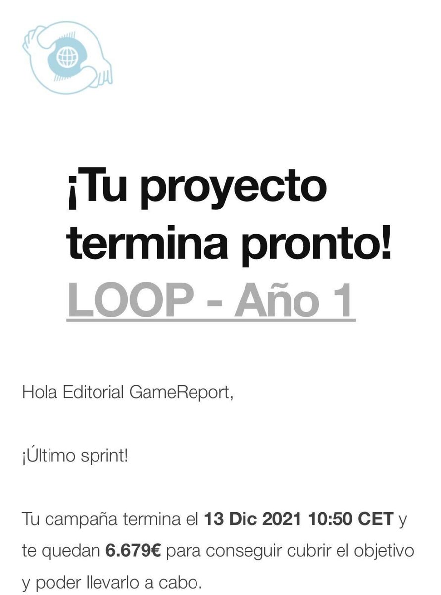 Buenos días a todos pero sobre todo a todos los que han hecho posible que hayamos alcanzado el 70% del objetivo. Gracias de corazón por ayudarnos aportando o difundiendo, ya solo queda un último empujón para poder seguir adelante con el proyecto 💜🙏🎮vkm.is/loop