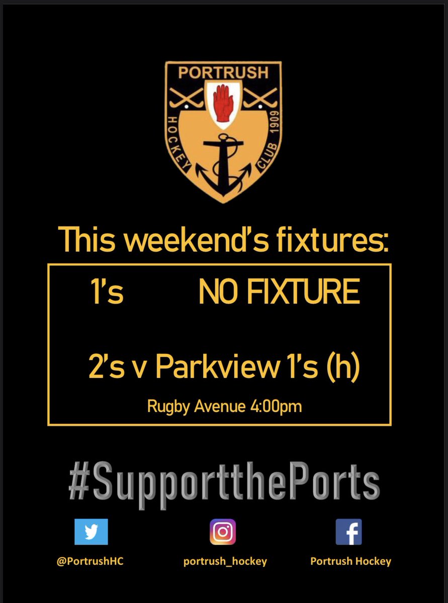 PortrushHC's tweet image. This weekends fixtures 👇🏑