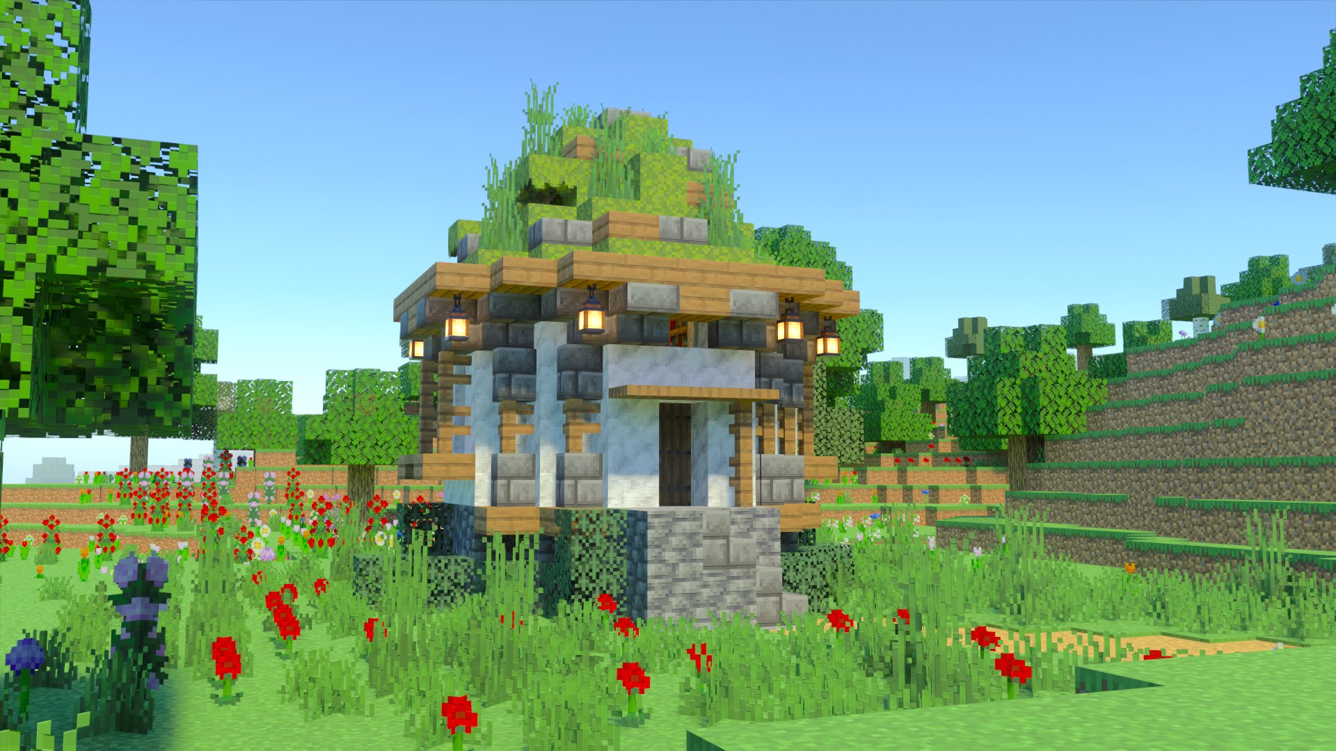 こぐまぷろ Kogumapro 小さい苔ブロックの屋根の家を作ってみました マイクラ Minecraft建築コミュ マインクラフト Minecraft バニラ建築学部 T Co Kjuoqz7iop Twitter