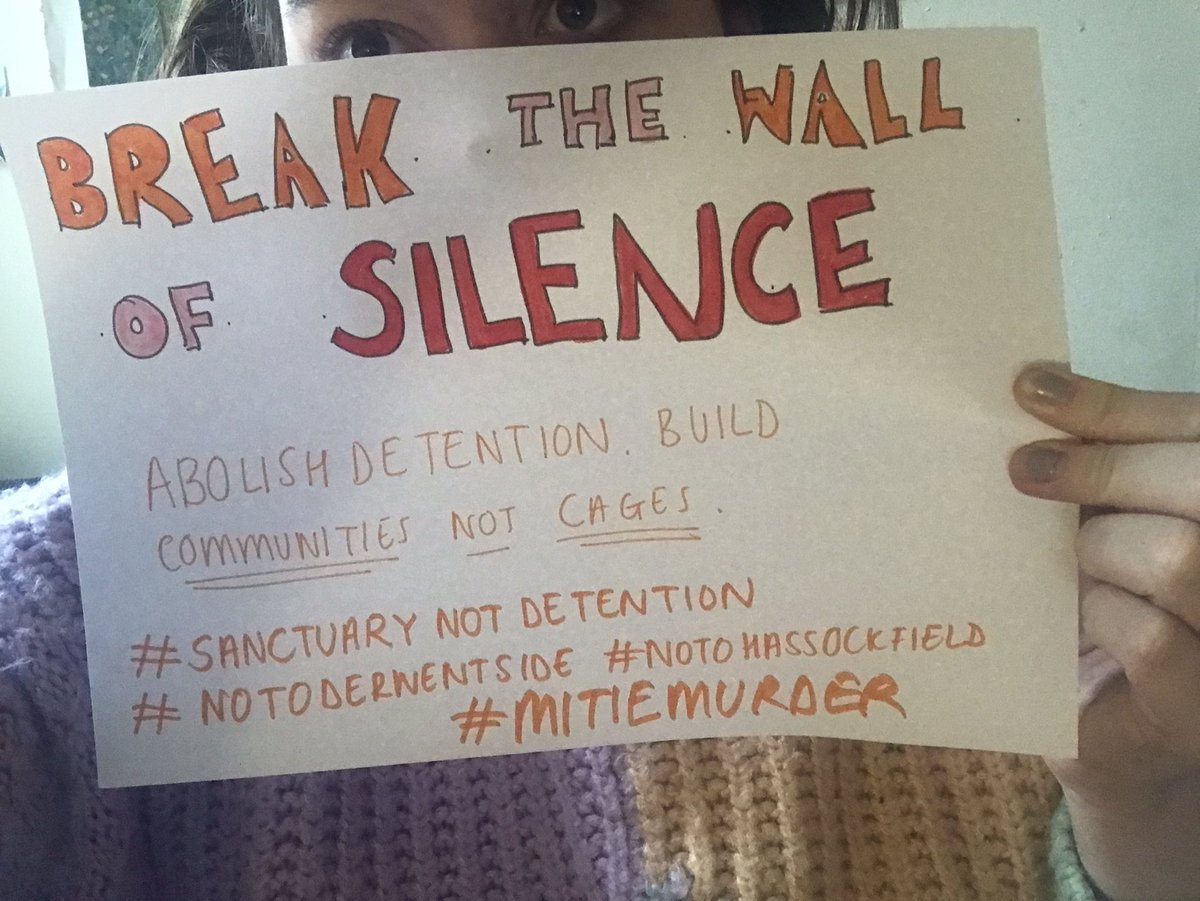 @La_Cowan describes detention centres as a “wall of silence” - isolating its inhabitants from local communities and preventing knowledge of the evil that occurs in them. Today we’re BREAKING THIS WALL. @EndHassockfield #notoderwentside #notohassockfield #sanctuarynotdetention