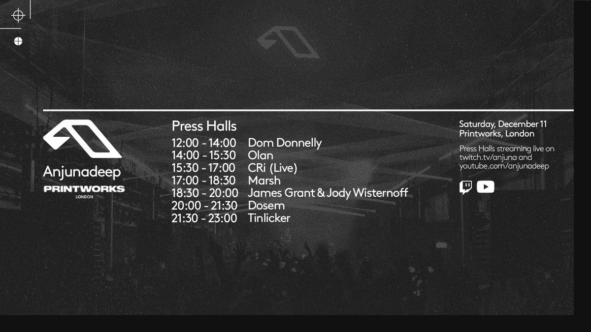 Anjunadeep's tweet photo. Just one week ’til we return to @Printworks_LDN! 💥
This year, we’ll be streaming all the action from the Press Halls on our @YouTube and @Twitch channels. [1/3] https://t.co/DXjhu5ZvoN