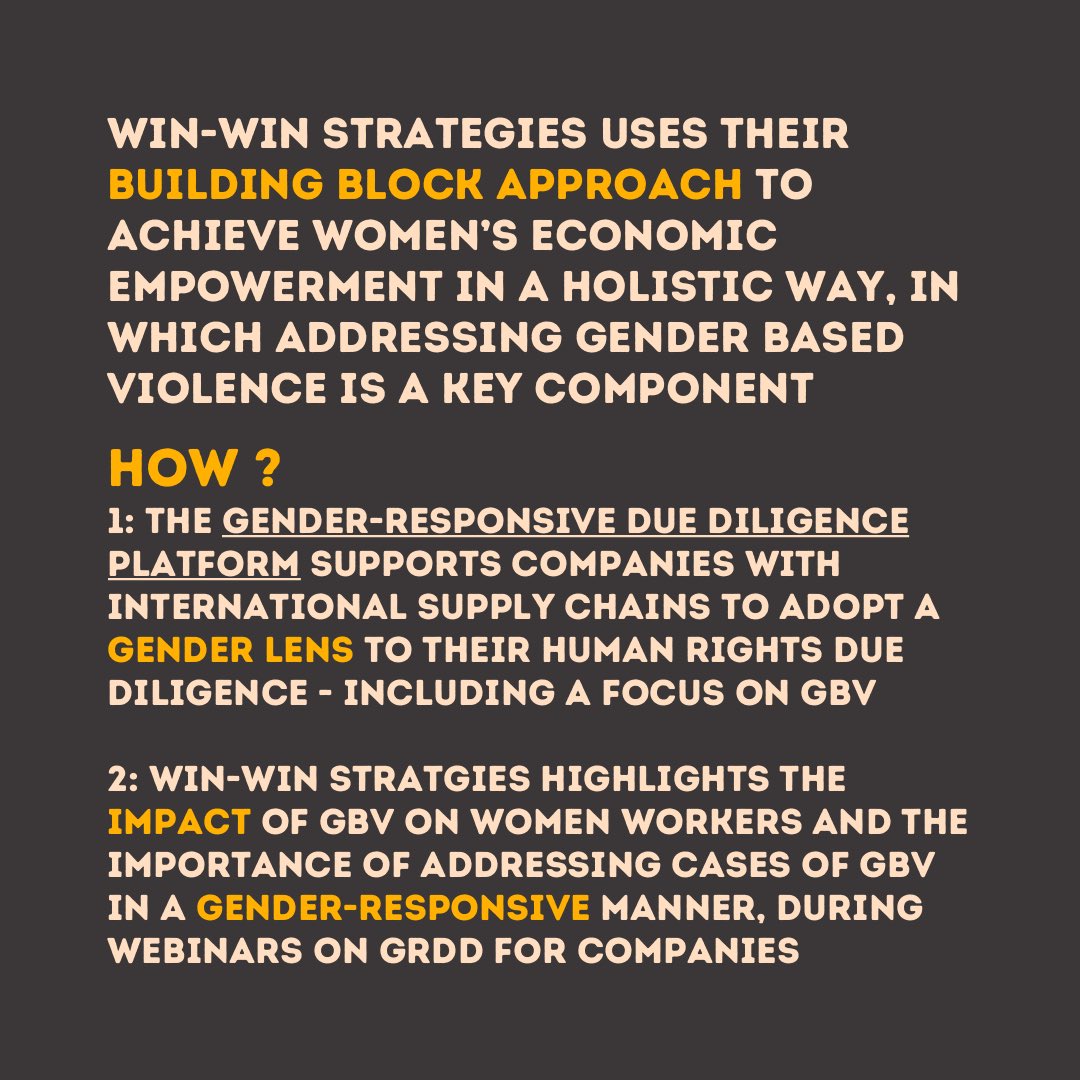NLWomensrights's tweet photo. Our partner NGO @WW_Strategies, active in #Kenya, works to end #harassment in the #workplace. How? E.g. by supporting women workers to recognise and report #GBV. Check out the infographic to learn more about Win-win Strategies’ work. #16Days #OrangeTheWorld https://t.co/SLe9O6BtiY