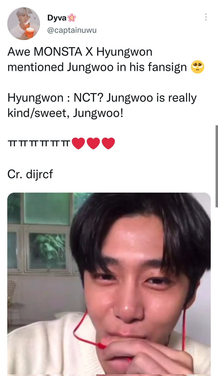 captainuwu's tweet photo. "Jungwoo is really kind"

❤❤❤ https://t.co/PsDEc9quvh