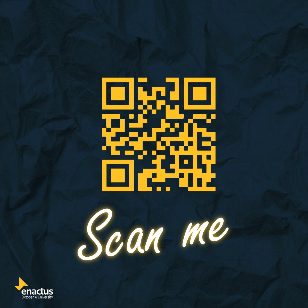 We have made this Qr code so, every person could follow us easily on all the platforms and could know more about us from the videos on it ❤❤.

#Enactus 
#EnactusO6U