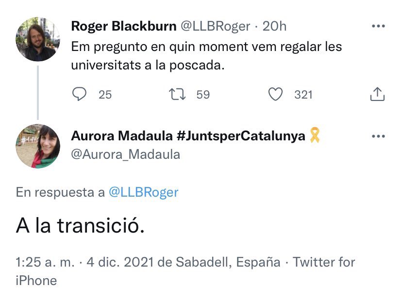 oriolguellipuig's tweet photo. D’aquesta conversa capturada per @casfetera es pot extreure una mentida y una veritat. La mentida (gran) és que les universitats s’hagin “regalat” al q anomenen “poscada” (és a dir, l’esquerra no ultranacionalista). La veritat està una mica més oculta, però és més interessant 👇 https://t.co/XfR1SSFfBp