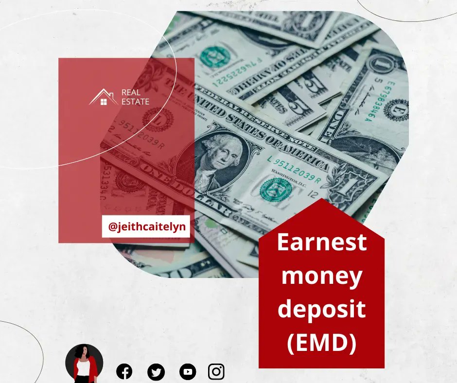 EstrogaJeith's tweet photo. The initial cash that a buyer is asked to put down once a seller accepts the buyer's offer are known as an earnest money deposit (EMD), sometimes known as a "good faith deposit."#Realestatevocabulary101#EMD#EarnestMoneydeposit🏢🤑💸 https://t.co/PbPug4gRdJ