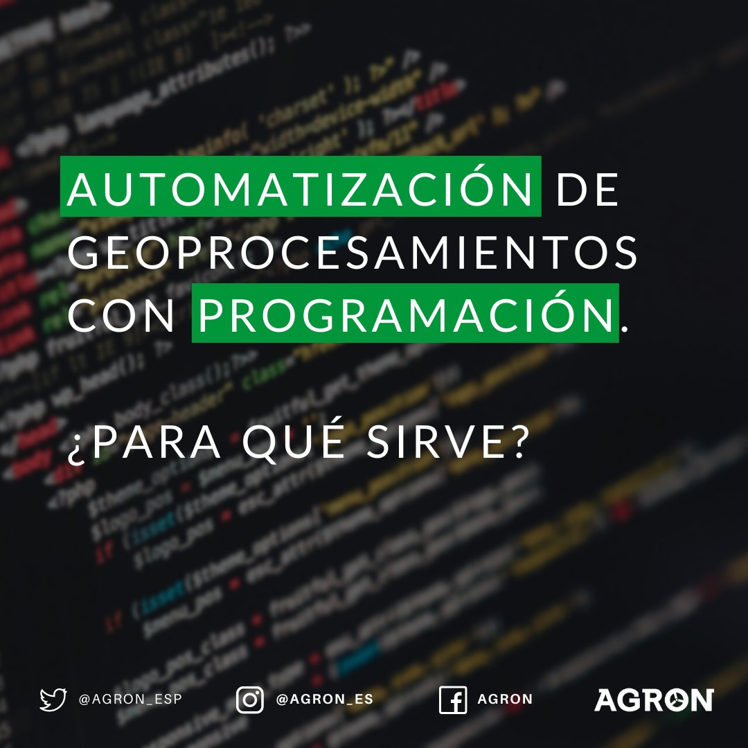 Los #SIG y la #programación nos permiten #automatizar una gran cantidad de herramientas de geoprocesamiento, ahorrando tiempo, esfuerzo y mejorando la precisión de los resultados, además de permitir la creación de #mapas interactivos y dinámicos. 💻🌏

#python #javascript #AGRON