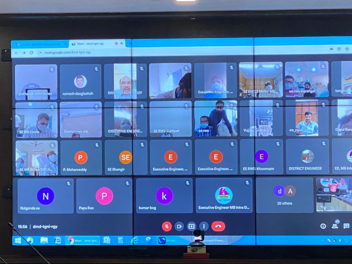 mb_telangana's tweet photo. #Missionbhagiratha Engineer-in-Chief Sri G.Krupakar Reddy Sir today conducted virtual meeting with all CEs ,SEs &amp; EEs Intra.  agenda items are critically reviewed. @SmitaSabharwal @DayakarRao2019. https://t.co/c4arO3bJLW