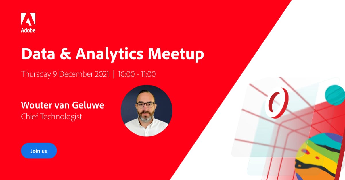 Do you want to know how you can turn unknown data into known labels? Join us at our virtual Data &amp; Analytics Meetup on December 9 and learn from Wouter van Geluwe how you can solve the 3rd party cookie challenge. Sign up here: adobe.ly/3xwzLGV. adobe.ly/3y6KU1z
