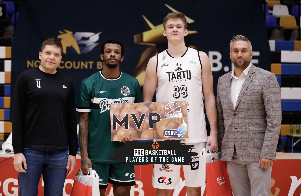 ProBasketball #ENBL Players Of The Game! 💯 

Players than shined the most by decision of team coaches in 2nd game day in Tartu!

🔥 Basket Brno - Simon Pursl
🔥 VALMIERA GLASS VIA - Janis Kaufmanis 
🔥 BC Borisfen - Cornelius Taylor
🔥  Tartu Ulikool Maks &amp; Moorits- Patrik Saal