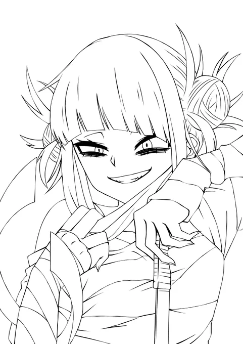線画です。
 #線画を晒すと誰かが色を塗ってくれるかもしれない 
