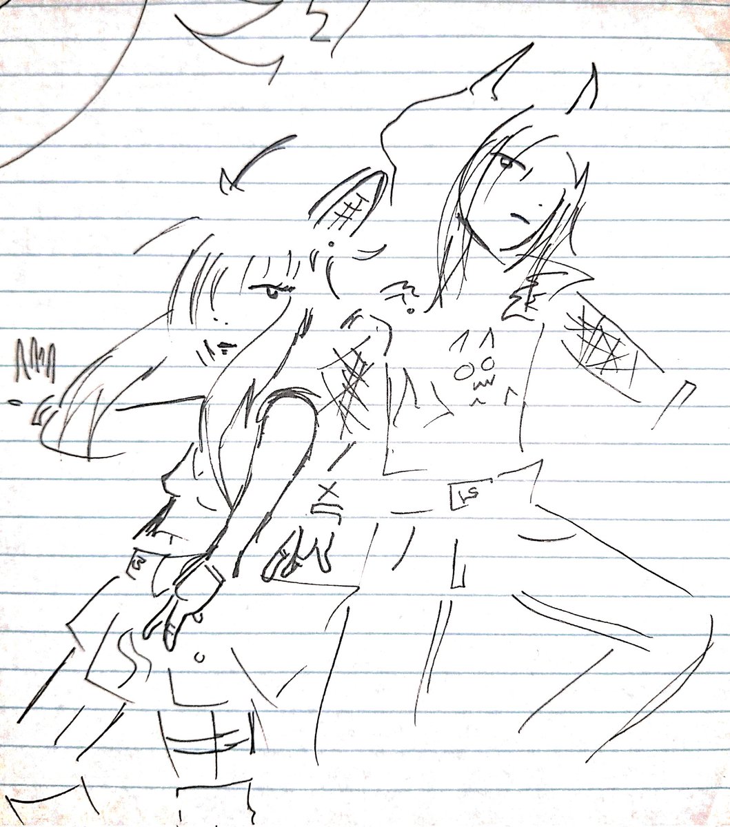 Poisonedcandie's tweet photo. I think these guys are easier to see. XD
#practicingfastdrawing #fastdrawing #justlines #oc #originalcharacters #dancingcouple #bunnydiscogirl #devilguy #penandink #binderpaper #bayareaartist #thenandnow #nopencilusedhere #onlypen https://t.co/ErdXo6WKNB