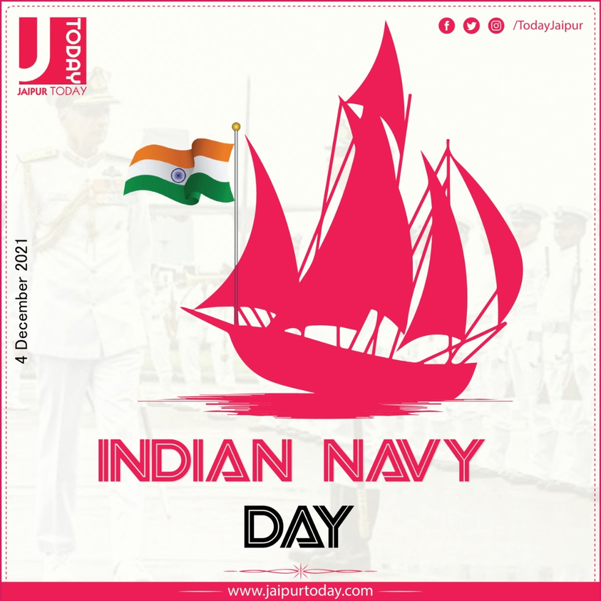 TodayJaipur's tweet photo. भारतीय नौ-सेना दिवस पर राष्ट्रसेवा में समर्पित सभी भारतीय नौ-सैनिकों को बधाई एवं शुभकामनाएं।
#JaipurToday #Jaipur #Rajasthan 
#IndianNavyDay #Navy #IndianNavy https://t.co/Hhf7D6hAtl