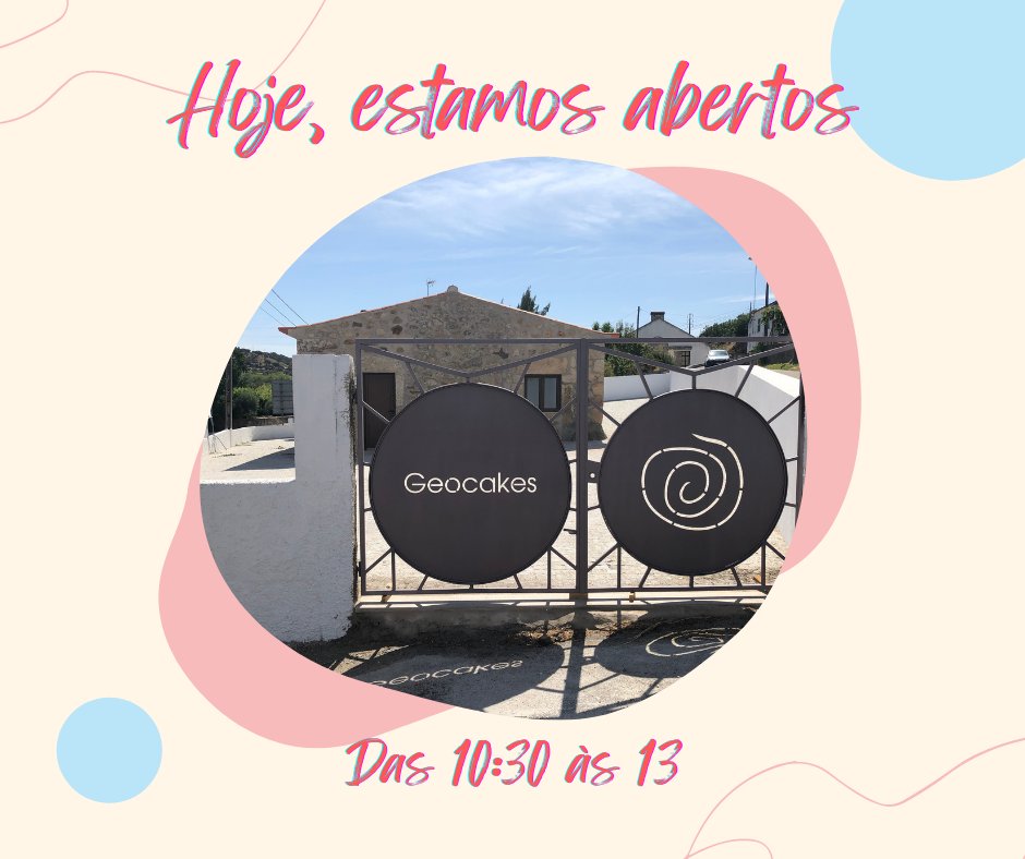 Hoje estamos abertos até às 13:00.
Passe por cá!

geocakes.com
#PortugalRural #Geocakes #IdanhaaNova #Geocakes_Idanha #TradicionaleAutêntico #Genuíno #Geoprodutos #GeoparkNaturtejo #RuralÉbom #BIO #EconomiaCircular #Portugalidade #NoPonto #GEOfood #Artesão #Artesanal