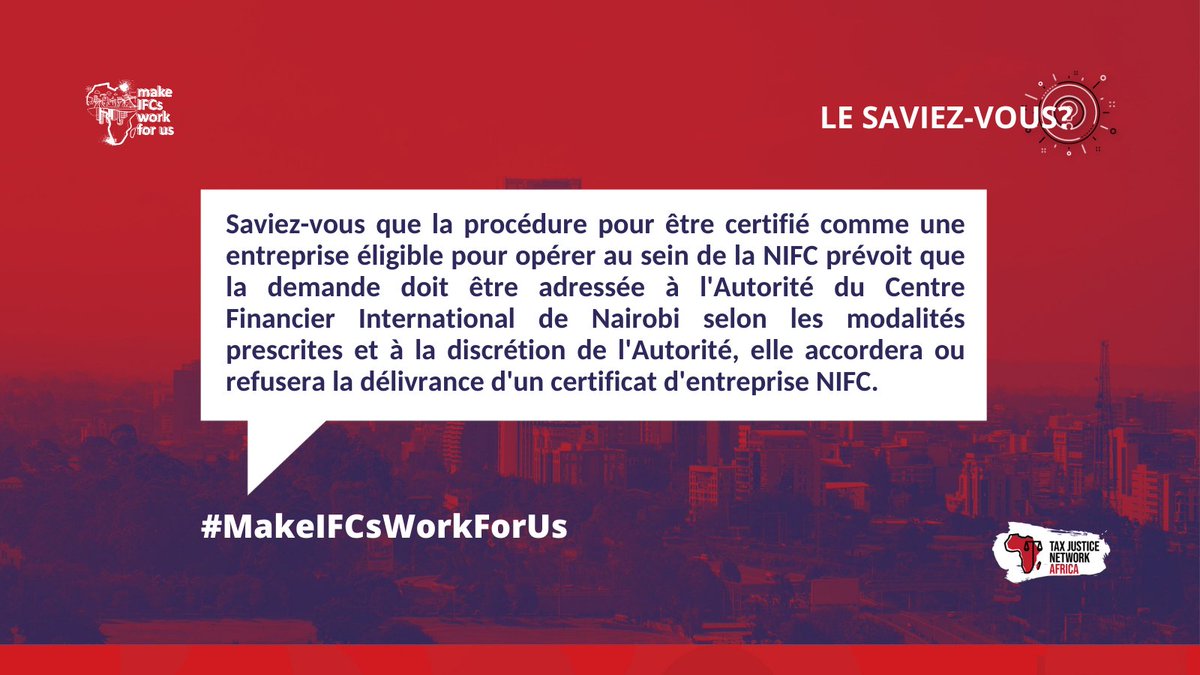 TaxJusticeAfric's tweet photo. Le saviez-vous?

#MakeIFCsWorkForUs https://t.co/8VkSHProRt
