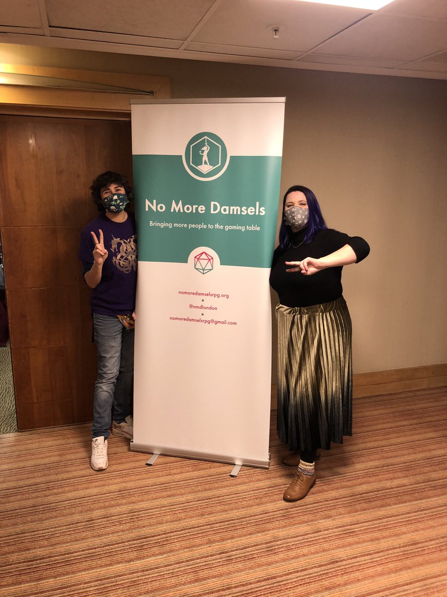 Games are running at <a href="/Dragonmeet/">Dragonmeet</a> with amazing GMs <a href="/Popelady/">Kat - Say hi to me in @TeamFOLON</a> @GeekGirlBookWrm <a href="/NayomieJade/">Nay</a> and @ChloeMashiter in our morning sessions! Looking for a game this afternoon you might find a slot if you’re lucky! Come say hi! 👋