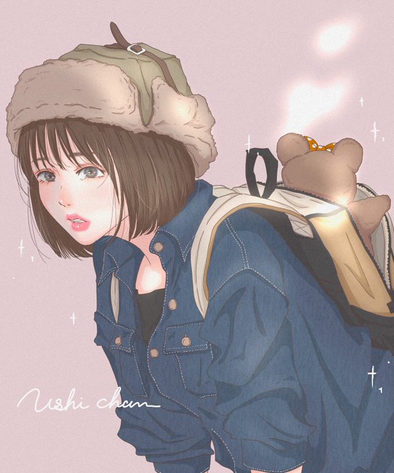 「bag denim jacket」 illustration images(Latest)