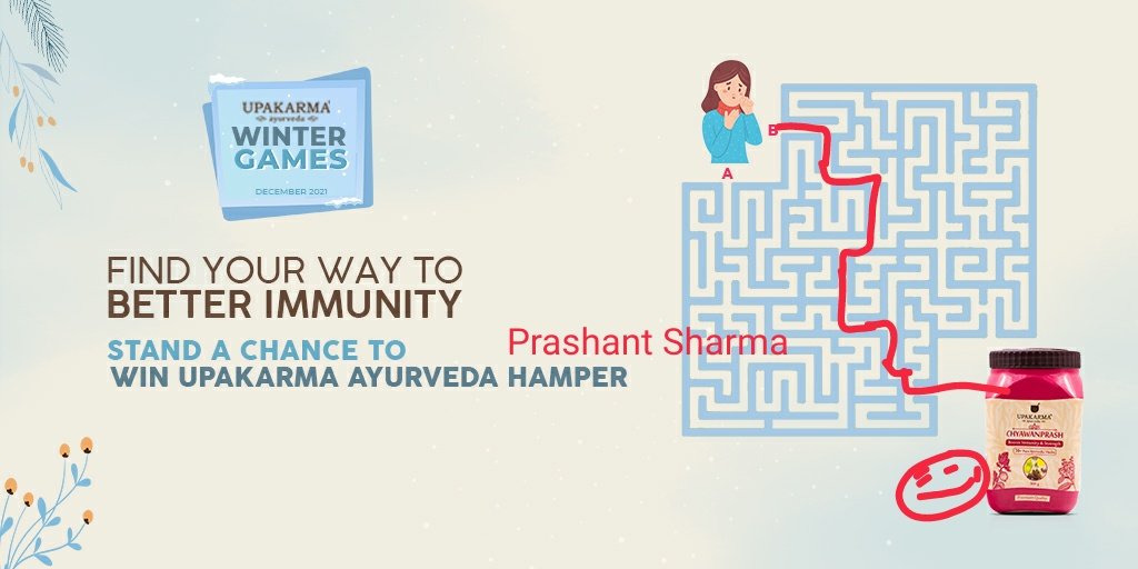 prashantDocean's tweet photo. @upakarmaayurved Path B is the right way
#wintergames #giveawayalert #contestalert #participateandwin #weekednfun #upakarmaayurveda #balanceyourlife
@upakarmaayurved
Join
@Raghavendra0703
@prashpatel_
@Navyavegi
@diva_tulipss
@7thNovember
@Dipu_Kummar
@Gayathrimohan_
@Sandeep13_ https://t.co/lSvY6ZlGTU
