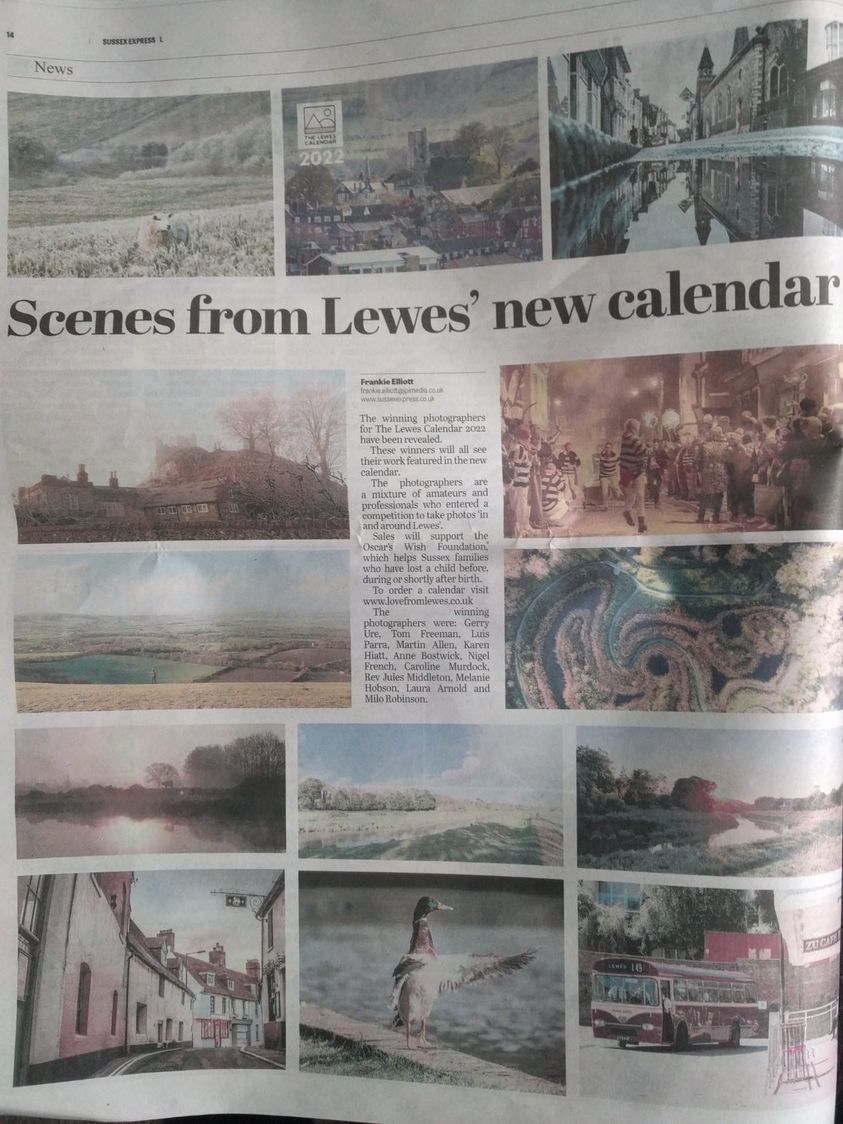 The winning photos are in The Sussex Express!

 The calendar is available at lovefromlewes.co.uk, The Oudoor Shop and The Workshop (Jonathan Swan).
#lewes #oscarswishfoundation