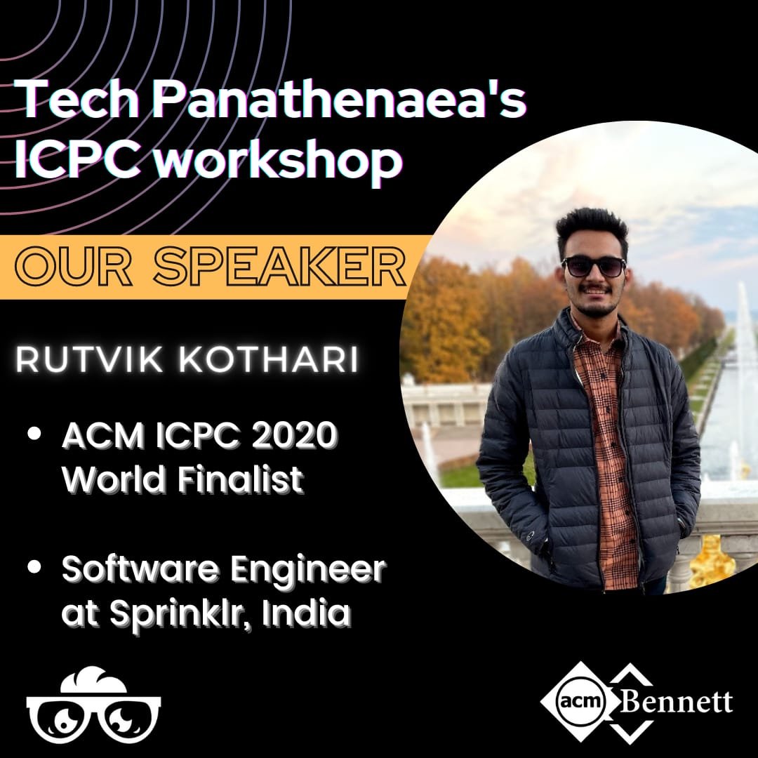 acm_bu's tweet photo. 𝙂𝙁𝙂 × 𝘼𝘾𝙈 𝘽𝙐's 𝗧𝗲𝗰𝗵 𝗣𝗮𝗻𝗮𝘁𝗵𝗲𝗻𝗮𝗲𝗮 presents you with an exclusive webinar on the oldest, largest and most prestigious programming contest in the world, 𝑰𝑪𝑷𝑪. ⭐ https://t.co/73cGS2QHxh