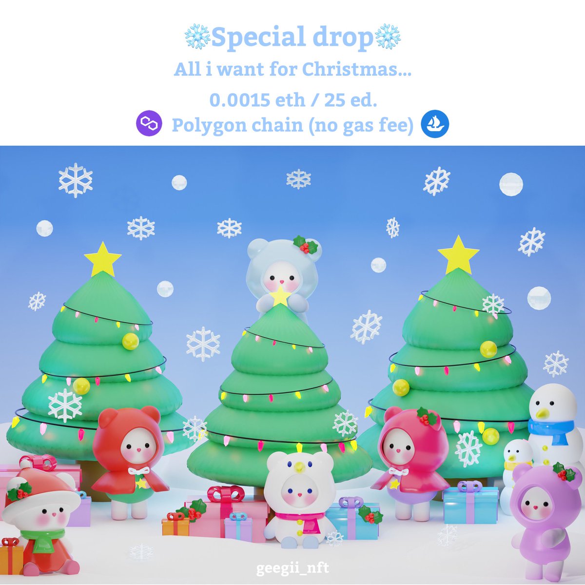 🎄Special drop🎄
Only 0.0015 eth/25 ed.
All i want for christmas…💖❄️
is someone adopt my baby bobobear

opensea.io/assets/matic/0…

🎄polygon (no gas fee)
อยากให้น้องได้คนรับเลี้ยง ไม่ต้องเหงาอีกต่อไป🥺❄️🎄

#NFTartwork #NFTCommmunity #NFTdrops #NFTTHAILAND