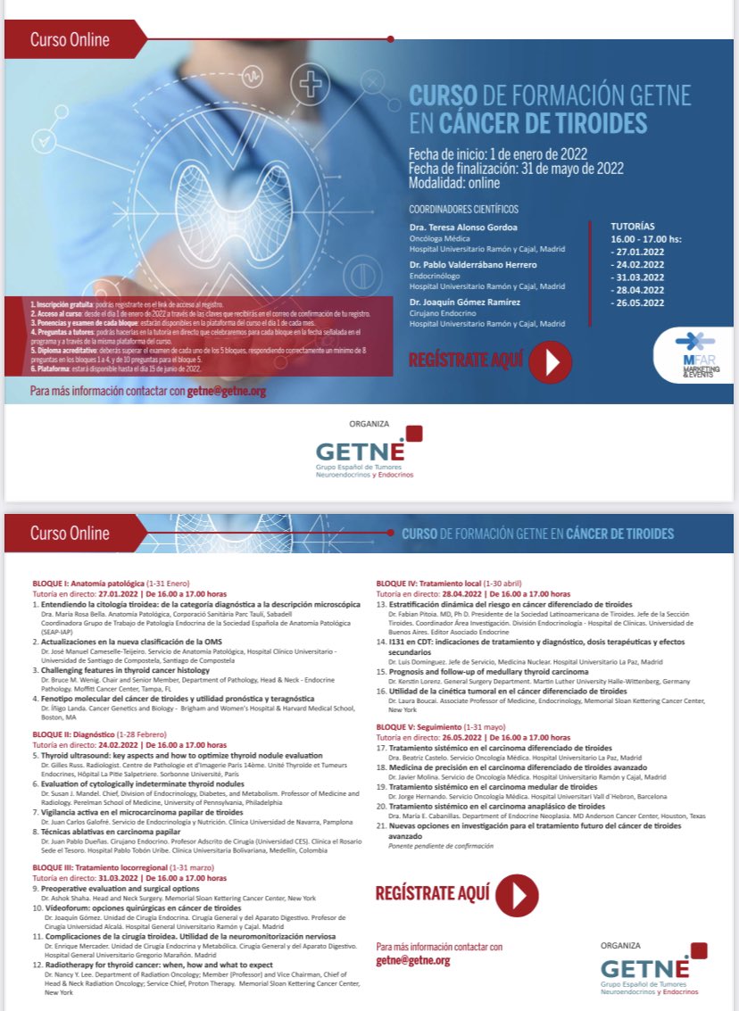 Joaquín GómezRamírez (@joaquin_gom) on Twitter photo Curso GETNE de formación online en cáncer de tiroides, gratuito, online y acreditado! Inscripciones cursoctiroidesgetne2022.mfar.online <a href="/T_AlonsoGordoa/">Teresa Alonso Gordoa</a> <a href="/Ja_Capdevila/">Jaume Capdevila</a> <a href="/GrupoGetne/">Grupo GETNE</a> <a href="/CirEnd_AEC/">CirugíaEndocrina-AEC</a> <a href="/aecat_es/">AECAT</a> @enriquemc1975 Curso GETNE de formación online en cáncer de tiroides, gratuito, online y acreditado! Inscripciones cursoctiroidesgetne2022.mfar.online <a href="/T_AlonsoGordoa/">Teresa Alonso Gordoa</a> <a href="/Ja_Capdevila/">Jaume Capdevila</a> <a href="/GrupoGetne/">Grupo GETNE</a> <a href="/CirEnd_AEC/">CirugíaEndocrina-AEC</a> <a href="/aecat_es/">AECAT</a> @enriquemc1975