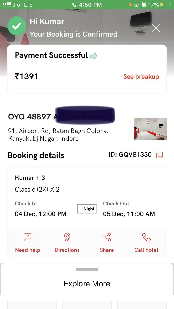 mjay_kishore's tweet image. What rubbish response from customer care… since last 30 min they have put me on hold and I’m standing outside on road! @riteshagar hotel is not allotting because I have done payment online. NO ASSISTANCE FROM OYO? #OYOFraud @oyorooms @OYO4U