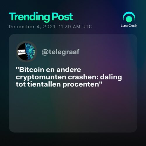 tatu190417's tweet photo. Trending on #LunarCrush:

"Bitcoin en andere cryptomunten crashen: daling tot tientallen procenten" via @telegraaf

Top coin mentions
$btc $ada

https://t.co/Jy8rbvdZqI #LunarShare https://t.co/dg4cXuLTpa