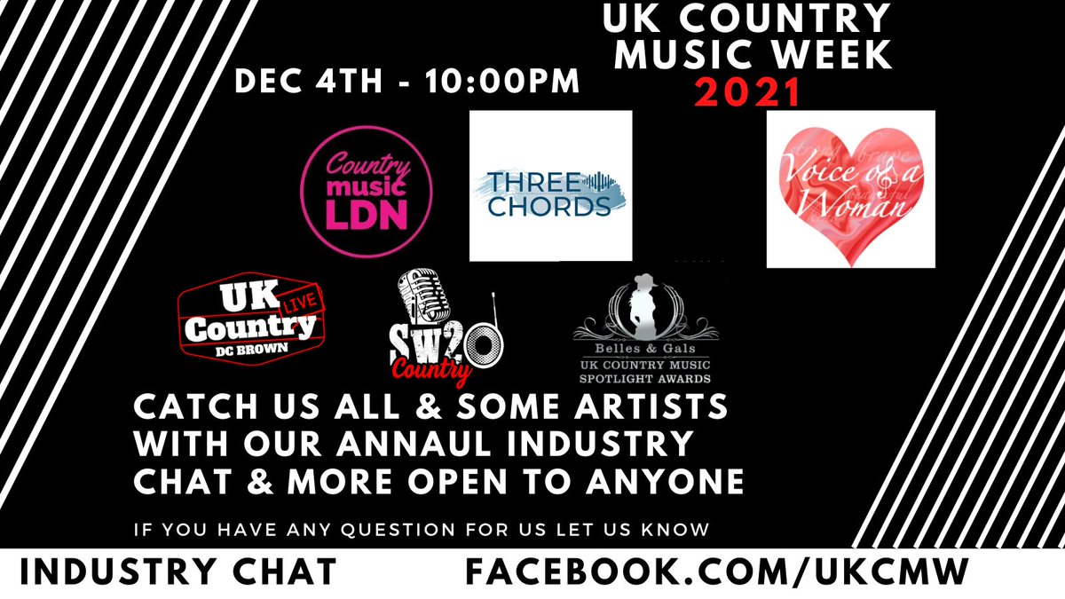 UK Country Music Week (@ukcmw) on Twitter photo ๐ฅTonight at 10pm it's the industry and artist chat for ukcmw we have <a href="/countrymusicldn/">Country Music London</a> <a href="/threechordsblog/">Three Chords</a> <a href="/voice_ofawoman/">Voice of A Woman</a> <a href="/DCBrownLive/">DC Brown live.com - UK Country</a> <a href="/SW20Country/">SW20 Country Music Show | New Sound Of Country</a> <a href="/BellesandGals/">Belles and Gals</a> & @TheRisingMusic if want to join the chat drop us a message or watch on facebook.com/10955567431324โฆ at 10pm ๐ฅ ๐ฅTonight at 10pm it's the industry and artist chat for ukcmw we have <a href="/countrymusicldn/">Country Music London</a> <a href="/threechordsblog/">Three Chords</a> <a href="/voice_ofawoman/">Voice of A Woman</a> <a href="/DCBrownLive/">DC Brown live.com - UK Country</a> <a href="/SW20Country/">SW20 Country Music Show | New Sound Of Country</a> <a href="/BellesandGals/">Belles and Gals</a> & @TheRisingMusic if want to join the chat drop us a message or watch on facebook.com/10955567431324โฆ at 10pm ๐ฅ