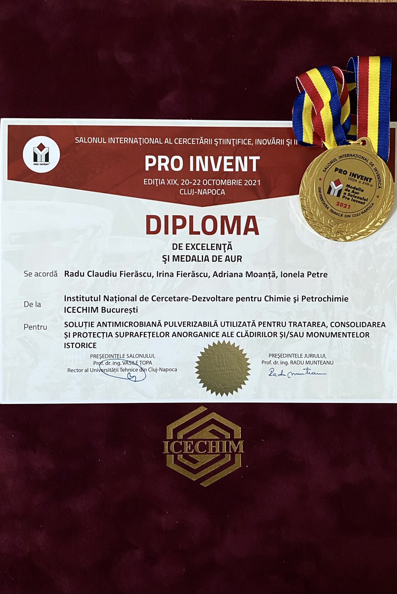 EmNanoICECHIM's tweet photo. Awards for our group at The International Exhibition of Research, Innovations and Inventions PRO INVENT 2021!
#innovation, #pro_invent, #research https://t.co/RBUzNyq4Uk