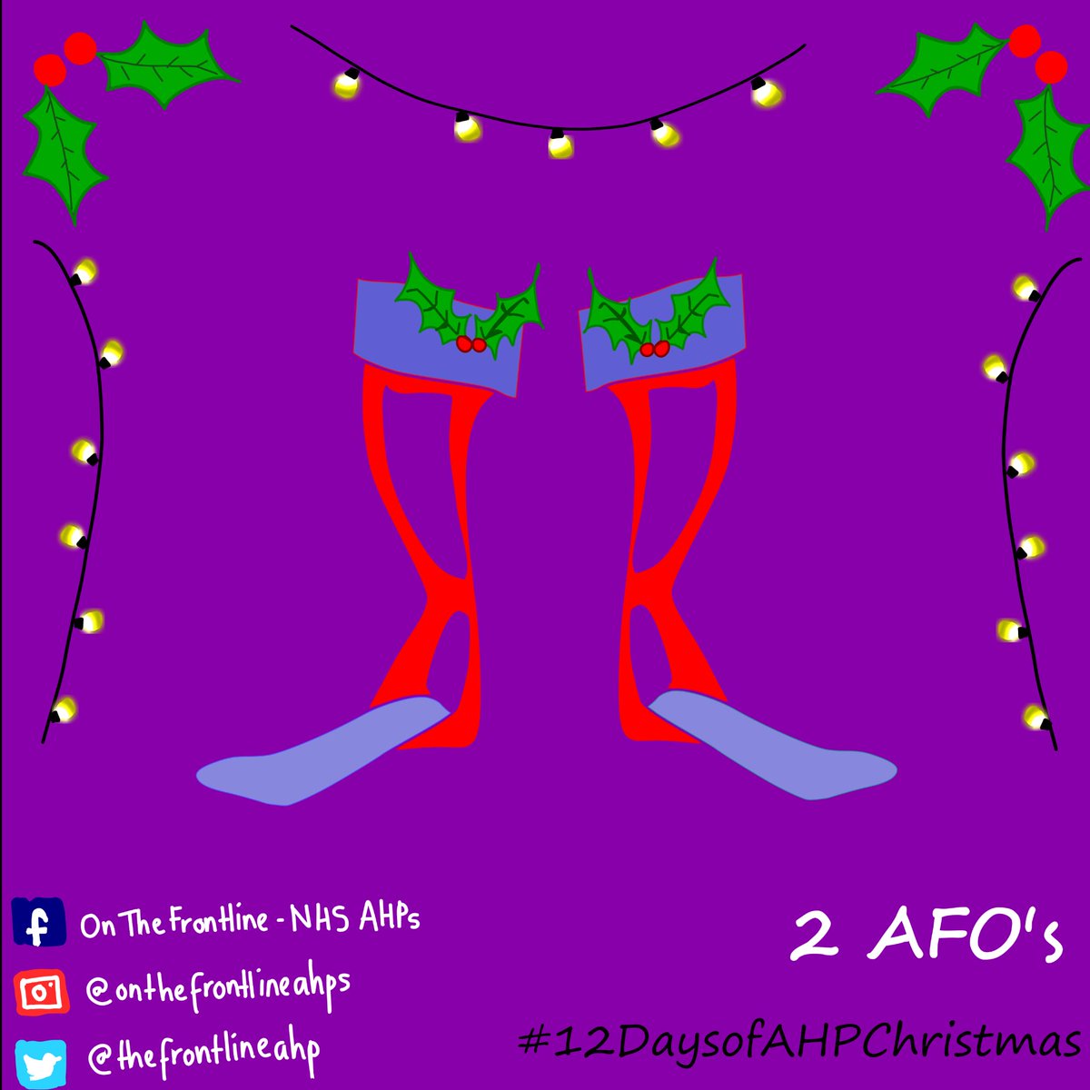 On the second day of Christmas ✨ my AHP gave to me... 

...2 AFO's 

And a biscuit with a hot cup of tea! 🫓☕

#12DaysofAHPChristmas #OnTheFrontlineAHPs #NHScareers #AHPcareers #AHPsintoaction #Christmas #AFO #anklefootorthosis

<a href="/WeAHPs/">WeAHPs 💙</a> <a href="/CSPLondon/">Physiotherapy</a> <a href="/BAPO2/">BAPO</a> <a href="/RoyColPod/">Royal College of Podiatry</a>