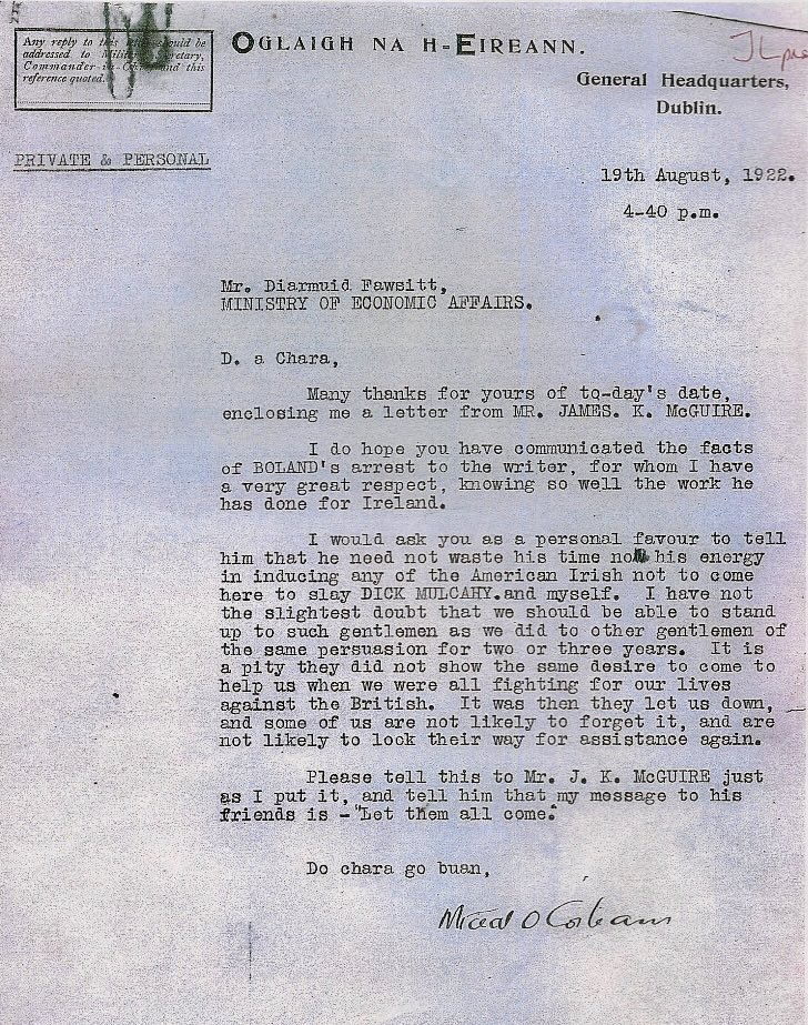 Fascinating letter from Michael Collins to Diarmuid Fawsitt. Michael Collins dismissed death threat three days before he was shot
via The Irish Times
irishtimes.com/news/ireland/i…