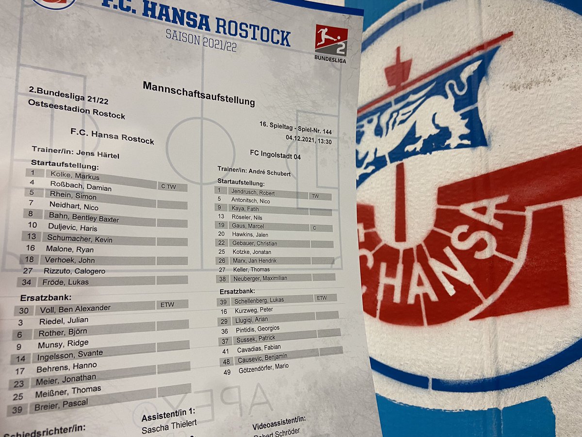 1️⃣1️⃣ Und so gehen die Teams in die Partie! #hansa #2liga #FCHFCI