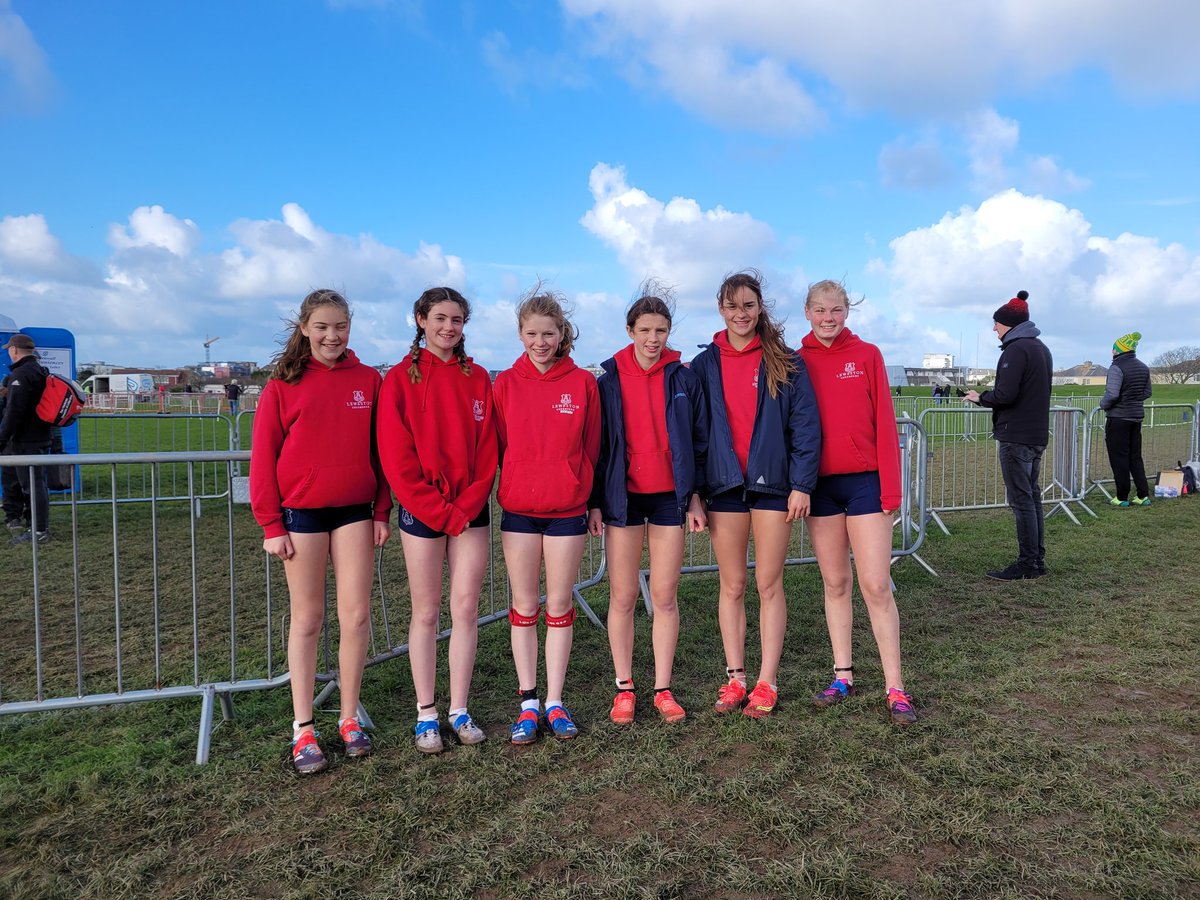 Excited!!! Inter Girls are 10 minutes away from the start of their race! ESAA National XC Final in Newquay #lewestonsport #esaa #team #fun