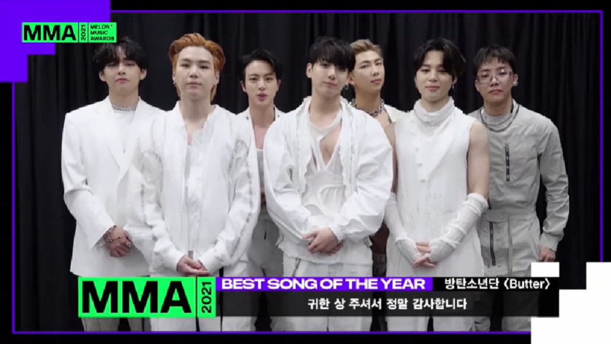 🏆 | @BTS_twt ‘Butter’ ได้รับรางวัลแดซัง Best Song of the Year จากงาน Melon Music Awards ประจำปี 2021 ขยายสถิติของตัวเองสำหรับศิลปินที่ได้รับรางวัลนี้มากที่สุดรวม 4 ปี (2017, 2019-2021)