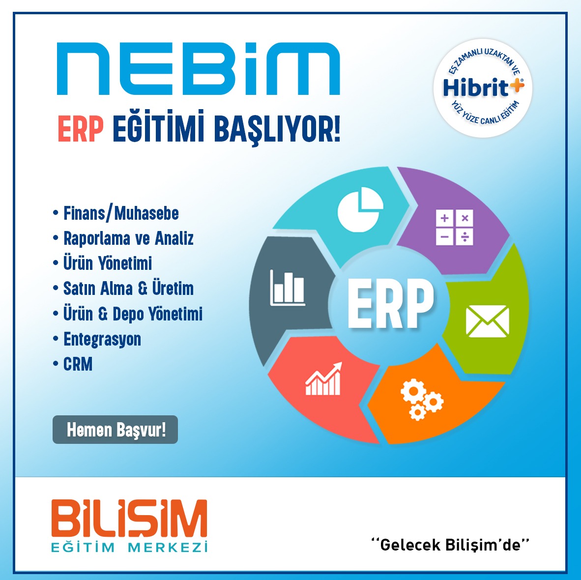 Bilisim_Egitim's tweet image. Nebim ERP Eğitimleri Başlıyor!
Siz de tüm iş süreçlerini, aynı platform üzerinde, baştan sona entegre bir şekilde yönetmek istiyorsanız bu fırsatı kaçırmayın!
Detaylı bilgi ve iletişim için;
bit.ly/3pkzYsQ
(0212) 570 18 80
#bilişimeğitim #bilişimeğitimmerkezi